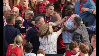 Manchester United Fans Fighting at Old Trafford during Brighton Match