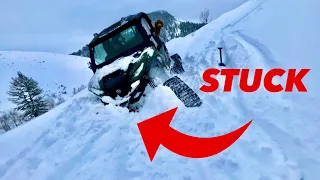 I buried my rmax 1000 on tracks and rescued a snowmobile!