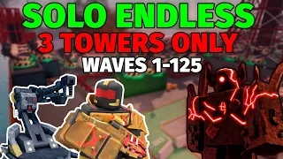 Solo Endless Mode Waves 1 to 125 With Only Three Towers | Tower Defense X