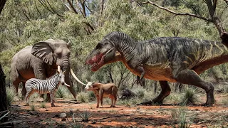 T-Rex and Modern Animals Live in Harmony