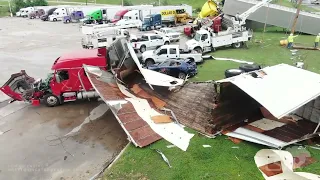 04-28-2024 Marietta, OK - Tornado Damage - Cars Tossed off Highway - Dollar Tree DC Destroyed