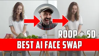AI face swap with Roop and Stable Diffusion, photos and animations.
