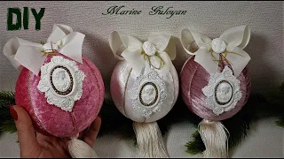 Елочные шары в технике кинусайга /Kinusaiga christmas balls#Marine_DIY_Guloyan