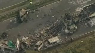 M5 CRASH AERIALS: The carnage seen from the sky