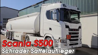 Scania S500 mit Schrader Tanksattelauflieger | Tankfahrzeug | ADR #tankfahrzeuge #trucks #scania