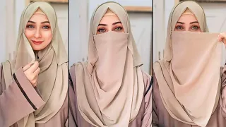 Full Coverage Georgette/Chiffon Niqab Style |Ramadan(2024) Special Hijab Tutorial | Dr.Sidra9oor