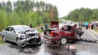 Accident on the road. Аварии автомобилей. ДТП 2014