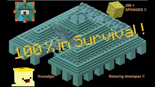 Draining Ocean monument in Minecraft (1.16) (nether update) !   ( Timelapse, Nostalgic !)