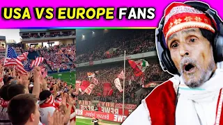 Villagers React To Football fans and atmosphere USA vs Europe ! Tribal People React