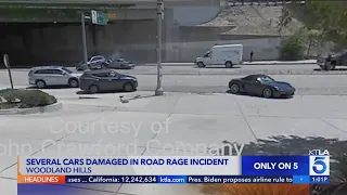 Video shows Mustang hit several cars in Woodland Hills road-rage incident