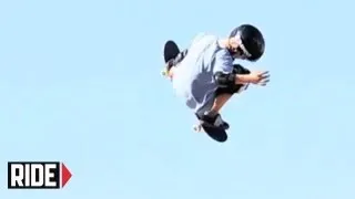 12 Year Old Skateboarder lands a 900 on the Mini-MegaRamp