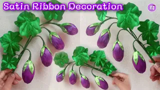 DIY | How to make satin ribbon flower Super easy for beginner | Satin ribbon flowers
