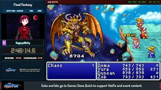 Final Fantasy 1 GBA speedrun showcase at GDQ Hotfix celebrating the 35th Anniversary - 2:46:16