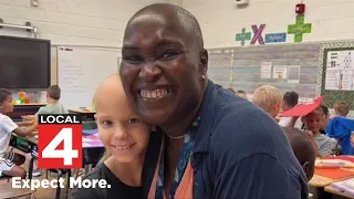 Taylor elementary school teacher shaves head for student with cancer