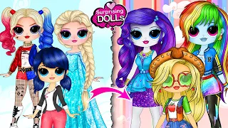 Ladybug, Harley Quinn, Elsa, Wednesday cosplay My Little Pony - DIY Arts & Paper Dolls Dress up