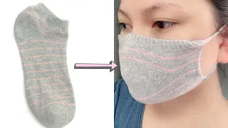 Easy Face Mask from Socks! NO Sew!