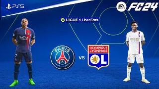 FC 24 - PSG vs Olympique Lyonnais | Ligue 1 Uber Eats 23/24 Full Match | PS5™ [4K60]