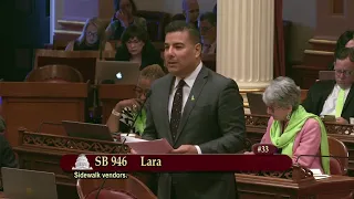 Senator Lara presents the Safe Sidewalk Vending Act (SB 946)