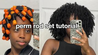 PERM ROD SET ON MY THICK NATURAL HAIR ! ✨ (type 4 hair)