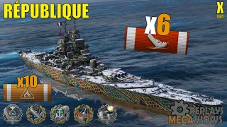 République 6 Kills & 197k Damage | World of Warships Gameplay