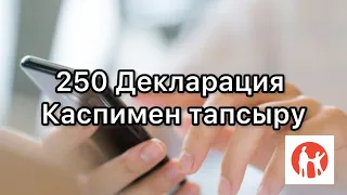 250 Декларация. Каспи мен тапсыру.