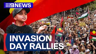 Thousands of protesters gather for Invasion Day rallies | 9 News Australia