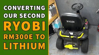 CONVERTING OUR SECOND RYOBI RM300e TO LITHIUM | Electric Lawn Service