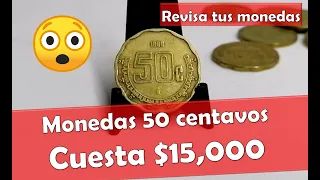 (((VALE $15,000))) Moneda de 50 centavos con supuesto Error de acuñación