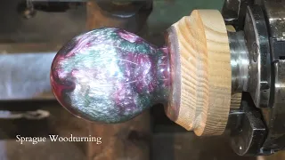 Woodturning - Can You Hollow Resin? My First Easter Egg!