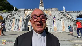 Card. Angelo De Donatis alla fine del pellegrinaggio diocesano a Lourdes 2020