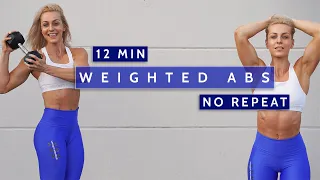 12 MIN ABS WITH WEIGHTS - Extra Strong Core | No Repeat | Burn | Dumbbell Ab Workout | Killer Abs