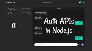 Real-time Chat App - 1 Authentication APIs in Node.js  |  React, Node.js and Socket.io