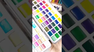 Keep Smiling watercolour set 90 shades @satisfying @unboxing @watercolour @review @shorts