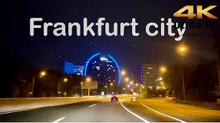 [4k HDR] Night Winter Driving at Frankfurt City Germany 🇩🇪 2022