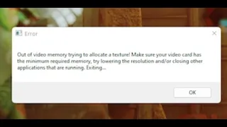 Fix Stray Error Out Of Video Memory On PC