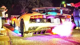 待ってました空ぶかし‼️ﾗﾝﾎﾞﾙｷﾞｰﾆ crazy sounds💥& fire🔥🔥🔥　ﾊﾞﾚﾝﾀｲﾝmt　街道レーサー