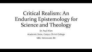 *Critical Realism with Paul Allen *