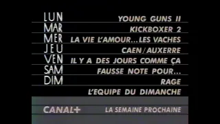 CANAL+ Bande-Annonce Vos soirées du 8 au 14 mars 1993