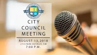 Aiken City Council Meeting: August 13, 2018