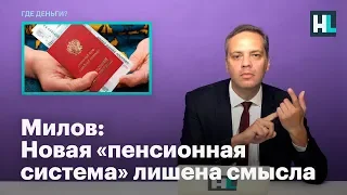 Милов: Новая «пенсионная система» лишена смысла