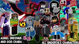 God Chara and Asriel Dreemur VS Sans v3.3 All Undertale Characters, Cartoon cat v3 and Sirenhead.