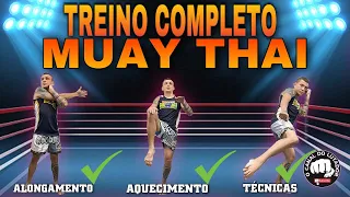 👊TREINO DE MUAY THAI 👊Alongamento Aquecimento E Treino De Muay Thai.