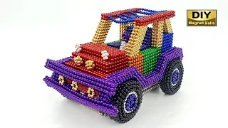 DIY - How To Make Jeep Car from Magnetic Balls (Satisfying) 4K [Magnet ASMR]