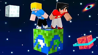 Sobrevivendo em UM BLOCO de PLANETA TERRA no Minecraft!