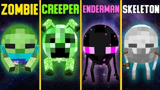 MUTANT MOBS PLANETS ZOMBIE CREEPER ENDERMAN SKELETON IN MINECRAFT BATTLE HOW TO PLAY