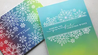 Holiday Card Series 2021 - Day 4 - Snowflakes & Oxide Blended Backgrounds
