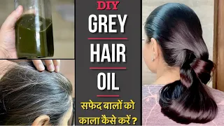 सफ़ेद बालों को काला करने के लिए USE करें ये GREY HAIR OIL | No Dye No Color | Cure White / Grey Hair