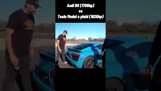 Audi R8 vs Tesla Model S Plaid #shorts #audi #tesla #cars