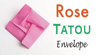 Rose Tatou Envelope🌹 Origami Paper Flower - Origami Kawaii〔#171〕