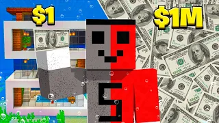 1$ VS 1.000.000 $ SU ALTI YAPI KAPIŞMASI !! - Minecraft